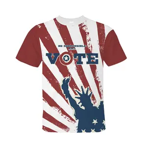 ホットセール米国選挙キャンペーン独立記念日Tシャツデジタル印刷半袖男性女性Tシャツ夏用