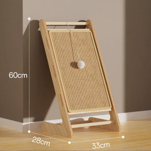 Papan garuk kucing <span class=keywords><strong>Sisal</strong></span> kayu padat vertikal Modern tidak rontok bantalan cakar kucing tahan aus pohon cakar kucing mainan karton - Product Image 3