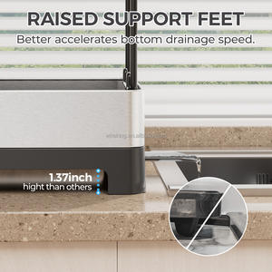 Égouttoir à vaisselle WIREKING à 2 niveaux en acier inoxydable, fabrication décorative, à poser sur l'évier, étagère de rangement pour comptoir de cuisine - Product Image 4