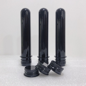 <b>Plastic</b> Test <b>Tube</b> Bottle 40ml Cylinder Black Screw Cap For Facial Mask Bath Salt Candy Dispensing - Product Image 2