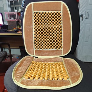Coussin de siège auto en perles de bois 42x51 cm, massage et ventilation, pour siège avant, rafraîchissant, utilisation estivale - Product Image 3