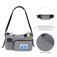 Accessoires universels pour poussette, organisateur pour bébé unisexe, sac suspendu portable en polyester 300D, logo personnalisé