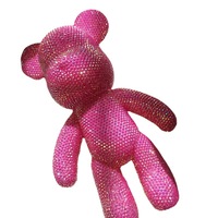 Ours Art Déco de Luxe Fait Main DIY, Figurine en Résine Ornée de Diamants, Petites et Grandes Décorations, Cadeau d'Anniversaire, Jouet Artisanat en Résine