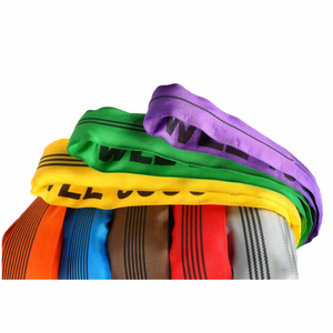 Sangle de levage ronde en polyester rouge durable de 5 tonnes, sans fin et flexible, pour levage lourd - Product Image 3