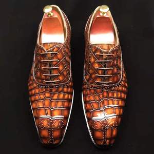 Goodyear passepoil multicolore chaussures de soirée hommes pur cuir crocodile robe personnalisée chaussures formelles pour hommes alligator chaussures d'affaires hommes - Product Image 4