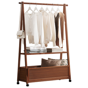 Children's <b>clothes</b> <b>rack</b>, floor-standing coat <b>rack</b>, household <b>clothes</b> hanger, bedroom storage <b>rack</b>, vertical, simple, - Product Image 5