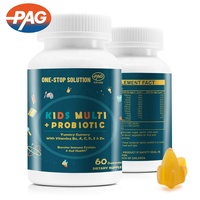 Supplément alimentaire pour enfants de marque privée, multivitamines et probiotiques, Bacillus coagulans, 500 millions d'UFC, vitamines C, gommes, fibres alimentaires