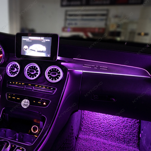 Cho Benz E Class W213 W205 New Turbo không khí Cửa hàng xe môi trường xung quanh ánh sáng Kit 64 màu LED Vent <span class=keywords><strong>RGB</strong></span> nâng cấp ô tô môi trường xung quanh chiếu sáng - Product Image 6