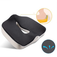 Coussin de siège en mousse à mémoire de forme pour le bureau, idéal pour les longues sessions, épaissi, pour étudiants, soulagement des hémorroïdes, soutien fessier et lombaire