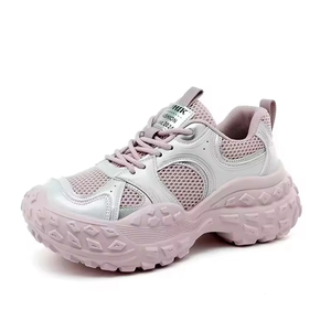 LYKU BN8805 Zapatillas Deportivas para Mujer Ligeras, de Moda, Transpirables de Malla para Verano, con Suela Gruesa Elevada, con Cordones y Antideslizantes - Product Image 5