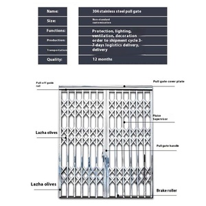 Cancello Retrattile Moderno Personalizzabile in Acciaio Inox 304 Antifurto Impermeabile per Esterni Appartamenti Ville Hotel QiFan - Product Image 1