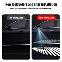 Pour Mercedes Benz A B C E S GLC GLB GLS EQC, 2 pièces, lampe de bienvenue avec logo de voiture, lumière de logo pour rétroviseur, éclairage d'ambiance pour voiture