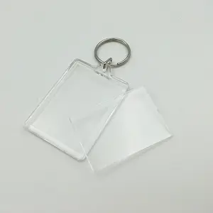 Blank Acrylic keychain, picture insert plastic photo frame acrylic key ring