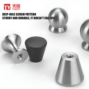 304不锈钢现代家具单孔柜门和抽屉把手圆形单把手 - Product Image 3