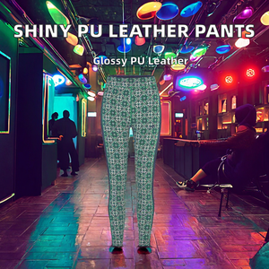 Guangzhou Auyan Explosive Women's Sexy <b>Mirror</b> <b>Thin</b> Formal Spandex/Nylon Seamless Stretch Velour High Waist Leggings Nightclub - Product Image 1