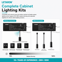 Driver LED multi-ports ultra-plat 120-240V à sortie haute intensité avec interrupteur à capteur filaire/sans fil pour éclairage d'armoires