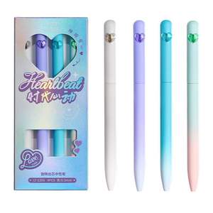 Nouveau <span class=keywords><strong>stylo</strong></span> gel torsadé de couleur dégradée en plastique doux au toucher avec coeur brillant largeur d'écriture de 0.5mm - Product Image 4
