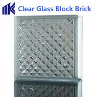 Balok Kaca Bening 200x100x50mm Bata Kaca Bening Modern Kristal Datar untuk Partisi Kamar Mandi Hotel Dekorasi Rumah