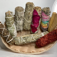 CELION Vente en Gros Kit de Fumigation Sauge Blanche Palo Santo Naturel avec Fleurs de Pétales de Rose Bâtonnets de Sauge