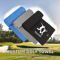 Serviette de golf en microfibre gaufrée de luxe, imprimée, écologique, à séchage rapide, personnalisable avec logo OEM, avec clip, pour usage domestique ou cadeau