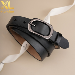 Full Grain Cowhide Leather Casual Women <b>Belt</b> Zinc Alloy Gunmetal Oval Pin Buckles <b>for</b> <b>Dress</b> Interchangeable System - Product Image 3