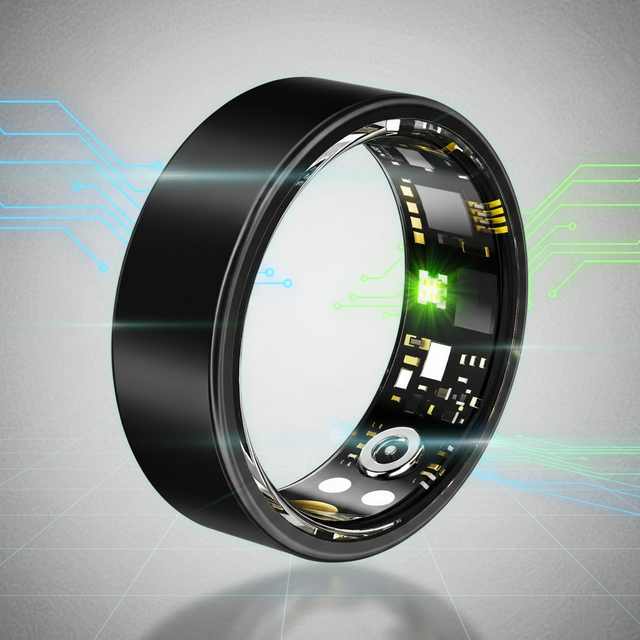 Long Battery Life Stainless Steel Smart Ring Fitness Tracker App Control Heart Rate Blood Oxygen Monitor IP68 Waterproof