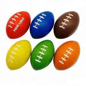 Low Moq Custom Logo Anti <b>Squeeze</b> Toys Pu Foam <b>Ball</b> Rugby Shaped American Football Stress <b>Balls</b> - Product Image 1