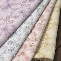 Vente directe usine Nouveau tissu en dentelle tricotée et brodée DIY, motif floral bégonia teint, 100% acrylique, résistant à l'abrasion, pour filles