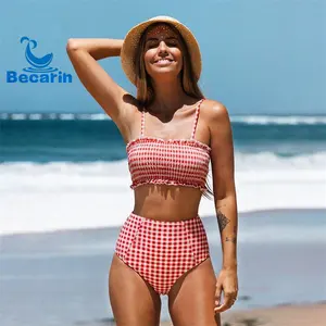 OEM年轻女性热卖泳衣两件套可爱风格泳衣定制设计花式女孩沙滩装