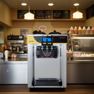 Máquina de Helados Comercial Vevor de 2200W, 22-30L/H, Máquina de Helado Suave de Acero Inoxidable con Panel LCD y 2 Tolvas de 6L - Product Image 2
