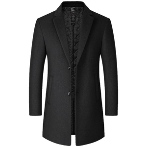 Manteau Homme Grande Taille Printemps Style Anglais Rayé Double Face Viscose/Polyester à Simple Boutonnage avec Braguette Zippée - Product Image 1