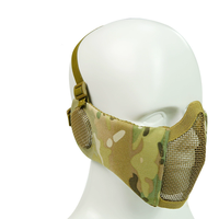 Masque en maille demi-visage avec protection des oreilles lunettes tactiques pour hommes adultes femmes BBS Paintball tir CS jeux de survie Cosplay