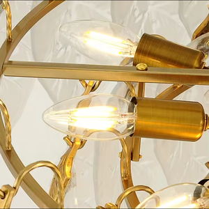 Candelabro de hojas de cristal LED personalizado Villa boda sala de estar diseño artístico de moda interruptor Control remoto ALIMENTACIÓN DE CA - Product Image 5