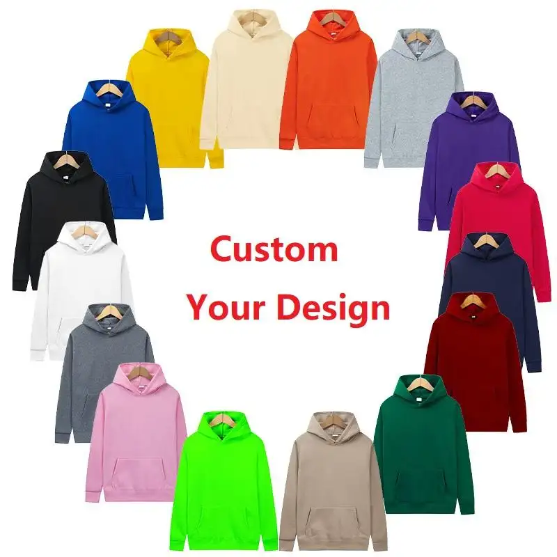 Oem Free Sample Hoodie Sweatshirt 100% Cotton Long Sleeve Custom Logo Printed Oversize Pullover Hoodies