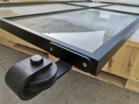 Porte de grange en verre élégante et moderne, facile à installer, personnalisable, porte de grange en acier avec ouverture simple et double