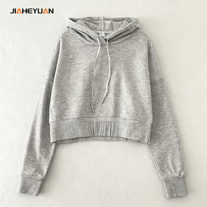 Hoogwaardige op maat gemaakte logo dames cropped oversized <span class=keywords><strong>hoodies</strong></span> casual sweatshirts cropped jack 2026 mode Y2K kleding - Product Image 2