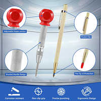 Ensemble de crayons de charpentier industriels DIY avec taille-crayon intégré, conception pour trous profonds, crayons durables en acier inoxydable et alliage d'aluminium, ODM