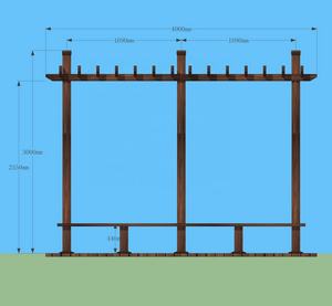 Pérgola <span class=keywords><strong>de</strong></span> plástico para uvas, enrejado <span class=keywords><strong>de</strong></span> <span class=keywords><strong>madera</strong></span>, compuesto, Pavilion XFP007 - Product Image 2