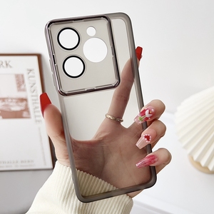 เคส TPU นิ่มป้องกันเลนส์กล้องสำหรับ Infinix GT 30 Hot 60 Pro Plus Tecno Smart 10 Pro ฝาหลังใสสีสันสดใสพร้อมกรอบชุบ - Product Image 3