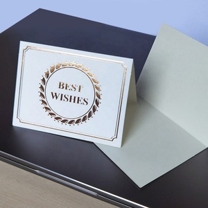 Hot Selling High Quality <b>Hand</b> DIY <b>Made</b> Bronzing Folding Wedding Birthday Greeting Card - Product Image 4