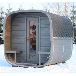 Venta caliente 4 personas Canadian Red Cedar Cube Sauna Sala de sauna al aire libre Fuente Precio de venta preferencial de fábrica - Product Image 1