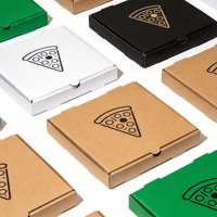Boîte à pizza personnalisée en carton ondulé kraft de qualité alimentaire, jetable, 10, 12, 14 pouces, logo imprimé, livraison à emporter