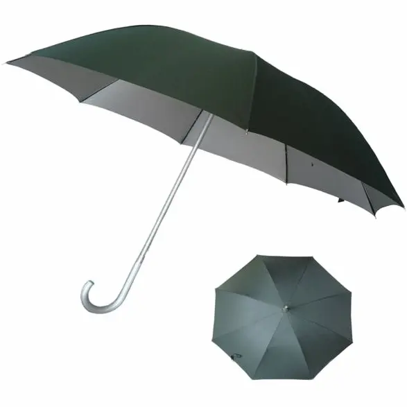 Fabriek Groothandel Haak Handvat Stok Paraplu Lange Rechte Handgreep Paraplu Donkergroene Winddichte Paraplu