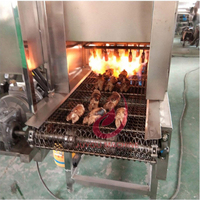 Machine à brûler au gaz continu pour les pattes de porc, les têtes de mouton, les pattes de poulet, la peau de la volaille, machine à échauffer en acier inoxydable
