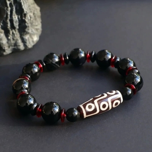 Classic Nine Eyes Dzi Agate <strong>Bracelet</strong> Black Chalcedony Barrel Shape <strong>Beads</strong> Jewelry for Anniversary 2026 - Product Image 3