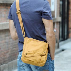 Bolso Bandolera de Lona de Algodón Vintage, Resistente y a la Moda, Bolso Mensajero Pequeño de un Solo Hombro para Hombres y Mujeres, para Uso Diario - Product Image 4