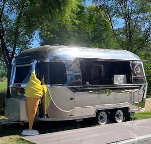 Camionnette à glaces rétro en aluminium avec machines d'arcade intégrées, décor <span class=keywords><strong>Pac</strong></span>-<span class=keywords><strong>Man</strong></span>, friandises glacées classiques, remorque alimentaire remorquable - Product Image 2