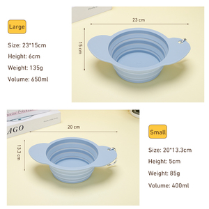 Conception de chien de dessin animé mignon personnalisé bol pour animaux de compagnie pliable en silicone de qualité alimentaire avec mousqueton pour l'alimentation et l'eau de voyage en plein air - Product Image 3
