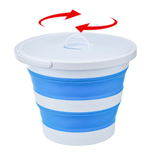 Secchio di plastica pesca <span class=keywords><strong>spiaggia</strong></span> pulizia della casa secchio pieghevole secchio pieghevole esterno impermeabile con coperchi - Product Image 1
