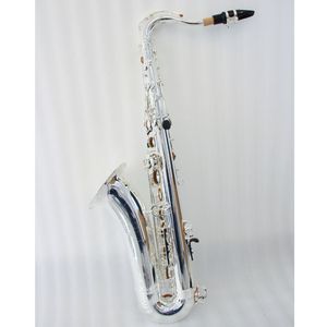 Saxofón <span class=keywords><strong>Tenor</strong></span> Profesional en Tono Bb, Instrumento de Viento Madera, Plateado - Product Image 2